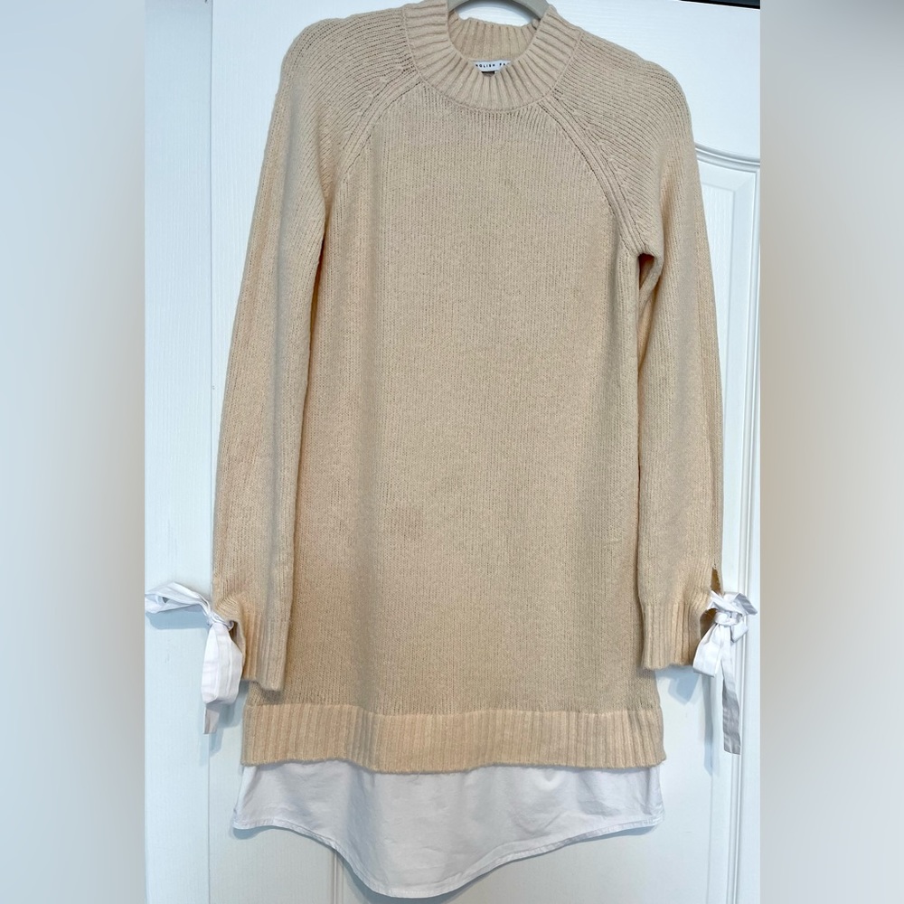English Factory Combo Sweater Dress Size M in Cream Color